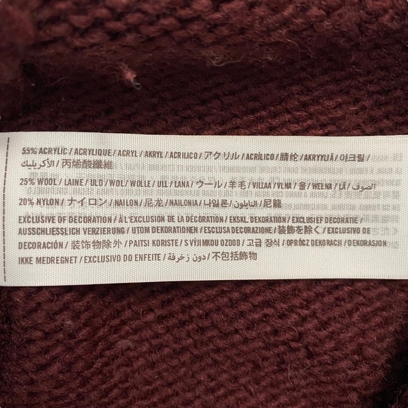 Hollister Knit Maroon Long Sleeve Sweater Raglan Sleeves Yoke Extra Small - Picture 5 of 16